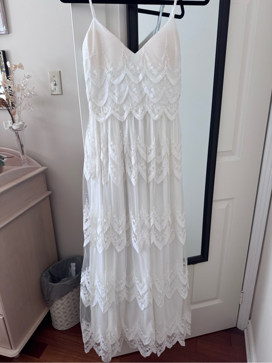 Dresses & Skirts - White Lace Maxi Dress with Spaghetti Straps